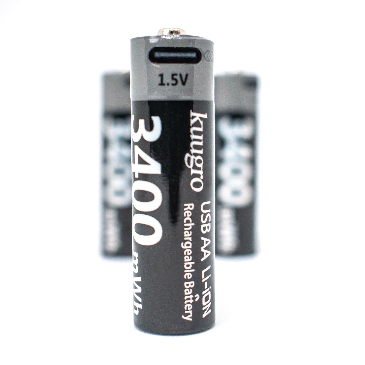 Oplaadbare batterijen AA 1.5V 3400 mWh - USB C - Li-Ion - Oplaadbare batterij - Recharging - Kuugro - 1.5V - 3400mWh