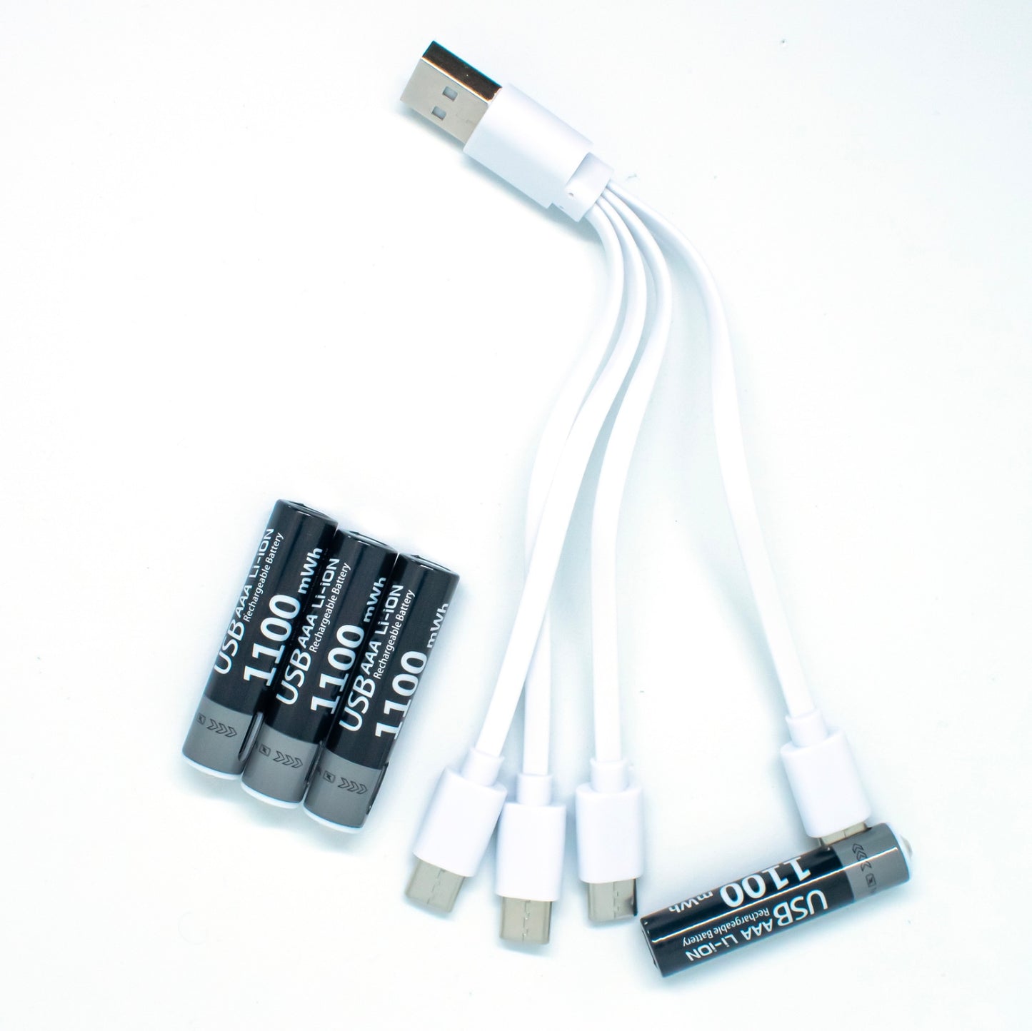 Oplaadbare batterijen AAA 1.5V 1100mWh - USB C - Li-Ion- Oplaadbare batterij - Recharging - Kuugro - 1.5V - 1100mWh