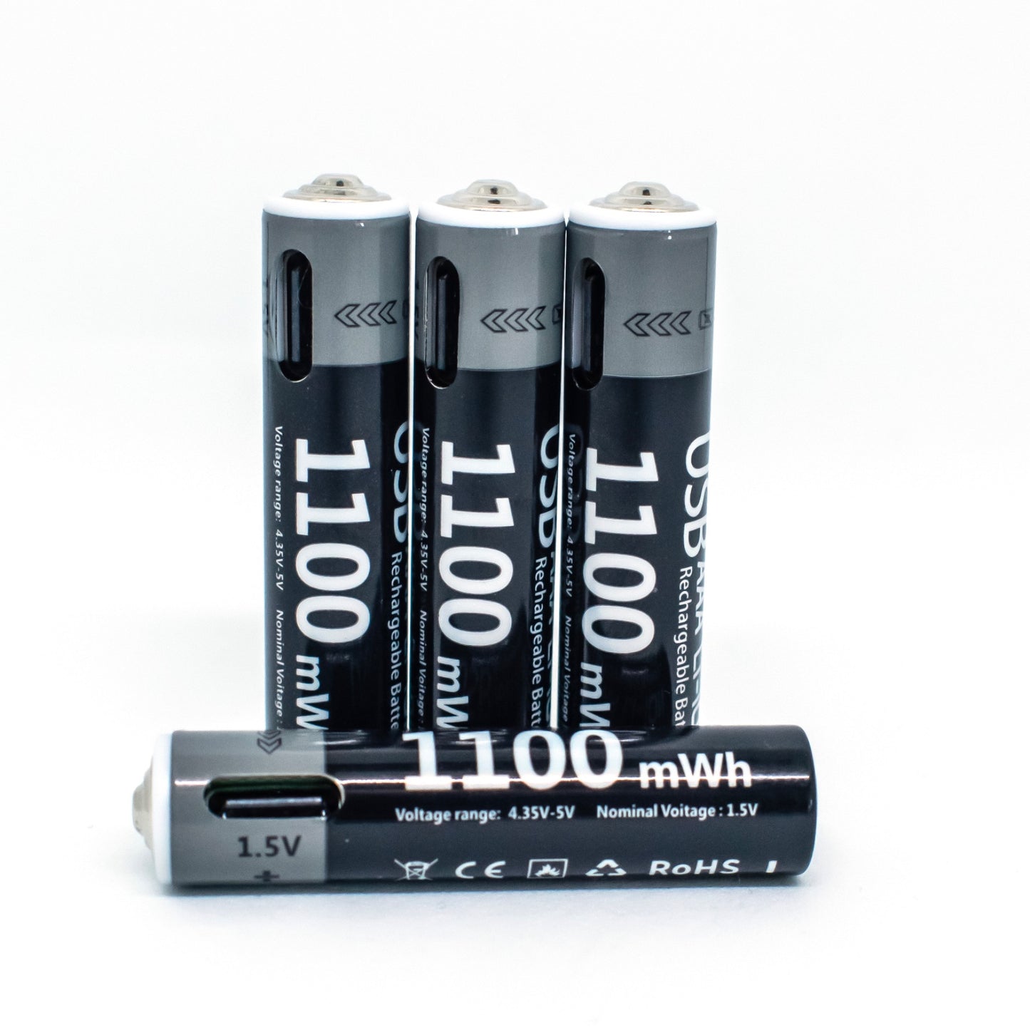 Oplaadbare batterijen AAA 1.5V 1100mWh - USB C - Li-Ion- Oplaadbare batterij - Recharging - Kuugro - 1.5V - 1100mWh