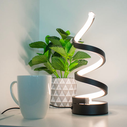 Tafellamp - Led Lamp - Zwart - Elegantie Verlicht - Spiraalvormig - Spiraal Design - Dimbare Led