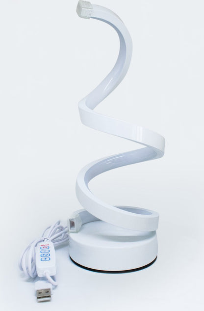 Tafellamp - Led Lamp - Wit - Elegantie Verlicht - Spiraalvormig - Spiraal Design - Dimbare Led