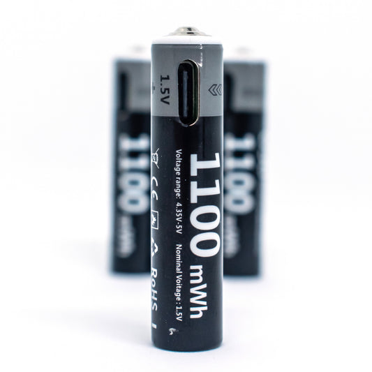 Oplaadbare batterijen AAA 1.5V 1100mWh - USB C - Li-Ion- Oplaadbare batterij - Recharging - Kuugro - 1.5V - 1100mWh