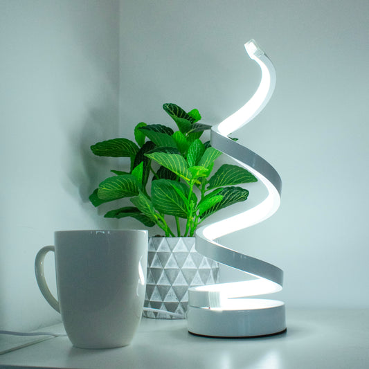 Tafellamp - Led Lamp - Wit - Elegantie Verlicht - Spiraalvormig - Spiraal Design - Dimbare Led