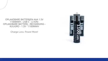 Oplaadbare batterijen AAA 1.5V 1100mWh - USB C - Li-Ion- Oplaadbare batterij - Recharging - Kuugro - 1.5V - 1100mWh by@Outfy